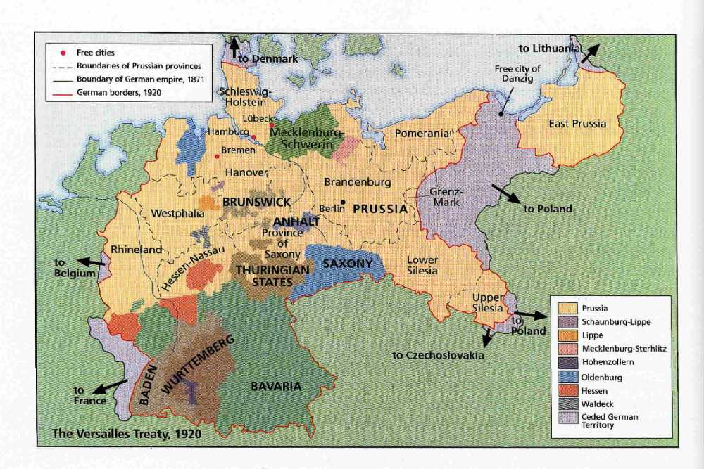 Map of Germany, 1920