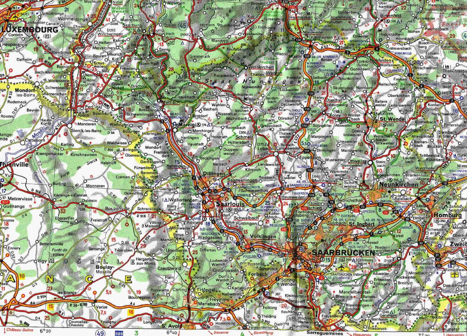 Map of Saarland